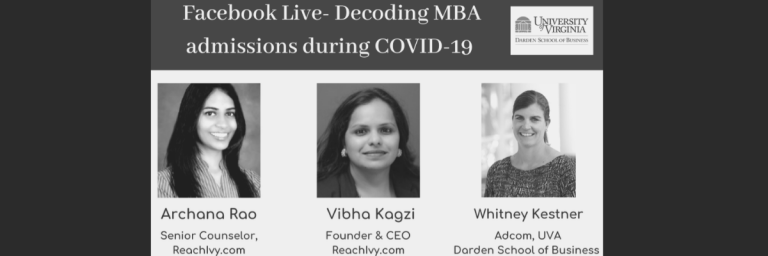 Decoding MBA admissions during COVID19 – A Webinar With The Darden School of Business