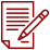 A red and white icon depicting an open book, symbolizing knowledge and learning.